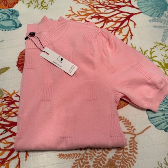 Arach & Cloz - Short Sleeve Knit Blouse - Pink - Size M - Picture 3 of 3